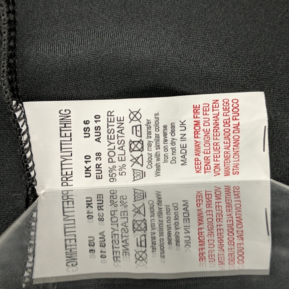 Pretty Little Thing Women's Dress Size 10 One Shoulder Long Sleeve Bodycon NEW - Picture 9 of 10